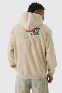 Unisex 480GSM 100% Cotton Terry Winter Pullover Custom Logo Lined Oversized Heavy <b>Thick</b> Solid Plain Dyed Hooded Embroidered - Product Image 3