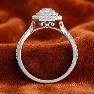 Radiant Cut Moissanite Double Halo Ring Silver Engagement Ring Women Bridal Jewelry <b>Gift</b> USA Elegant Fashion - Product Image 3