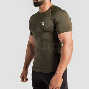T-shirt de compression sportif confortable et léger à coupe ajustée, en tissu extensible, séchage rapide, écologique, pour activités de fitness - Product Image 3
