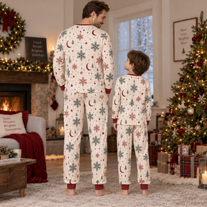 Ensemble de pyjamas en flanelle imprimée de Noël, manches longues, deux pièces, assortis pour la famille, vêtements de nuit d'hiver, doux et confortables, longueur intégrale - Product Image 5