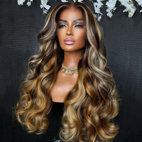 Perruques en cheveux humains vierges, couleur blonde avec mèches, vente en gros d'usine, perruque frontale HD 5x5 sans colle ou cheveux vierges vietnamiens indiens bruts