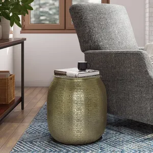 Luxury <b>Stainless</b> <b>Steel</b> Dining <b>Table</b> Handmade Round Shape Gold Finish Exporter Made by Zahid Exports home decor - Product Image 2