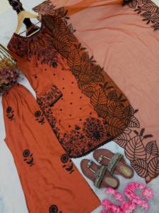 Ensemble élégant de salwar kameez brodé avec dupatta et pantalon pour femmes et filles, vêtements pakistanais, costume salwar - Product Image 6