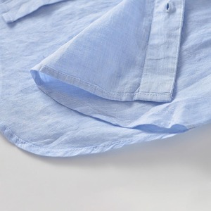 Chemise d'été pour homme en coton et lin, col mandarin, manches courtes, respirante, douce et de haute qualité - Product Image 5