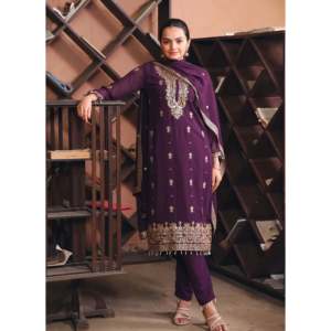 Hermosa parte inferior superior y Dupatta con trabajo de bordado de secuencia - Product Image 5