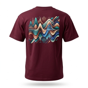 Custom Logo Front Digital Print <b>Men's</b> Short Sleeve O-Neck 100% Cotton Breathable Casual Streetwear Tee - Product Image 2