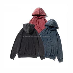 Sweat à capuche épais délavé à l'acide Sweat à capuche éponge français vintage Sweat à capuche éponge français délavé à l'acide surdimensionné - Product Image 2