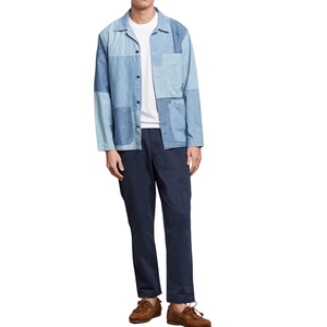 Gilet sans manches en toile à panneaux pour homme, vêtements d'extérieur d'automne, panneaux mixtes, couture décontractée, hauts urbains, vente en gros - Product Image 5