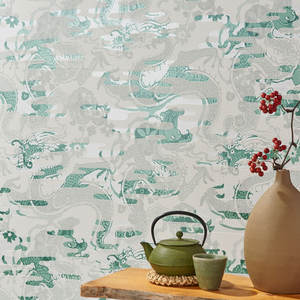 È una splendida carta da parati giapponese <span class=keywords><strong>con</strong></span> l'immagine del drago nuvola giapponese originale "Unryu" - Product Image 4