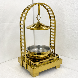 Luxury Brass Hanging Chafing Dish Buffet Food Warmer with Dome Lid Hotel Catering Restaurant Banquet OEM ODM Manufacturer - Product Image 2