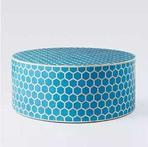 High Quality Modern Design Bone Inlay Round End <b>Table</b> Handmade Drum Side <b>Stool</b> Coffee <b>Table</b> Elegant Bone Inlay Round Side <b>Table</b> - Product Image 4