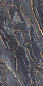 Carreaux de porcelaine effet marbre noir moderne 600x1200 mm, brillants et polis, pour sols et murs intérieurs, pour salon. - Product Image 3