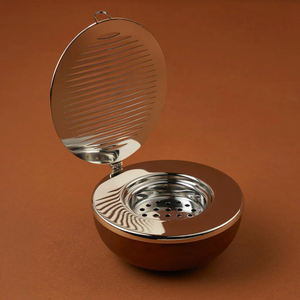 Quemador de Incienso de Lujo Dorado con Tapa Abatible, Mabkhara, Quemador de Aroma Oud, Quemador de Fragancia Metálico para el Hogar, Soporte Decorativo - Product Image 3