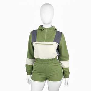 Conjunto de Sudadera Corta con Pantalones Cortos para Mujer, Conjunto Informal de Dos Piezas, Ropa de Verano para Estar en Casa, Mezcla de Algodón Suave, Conjunto Combinado, Estilo Urbano - Product Image 6