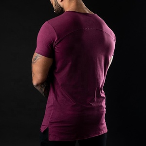 Wholesale Clothing Manufacturer Fashion T-Shirts Latest Design Custom Screen Printing Logo Long <b>back</b> Hem Round Neck T Shirts - Product Image 4