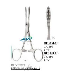 Kronlein Forceps Model 16cm Feature Strong <b>Grip</b> Precision <b>Control</b> Stainless Steel Surgical Instrument - Product Image 1