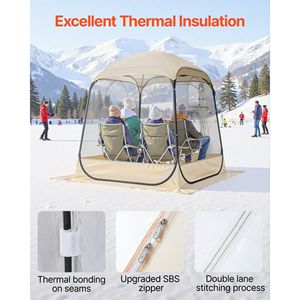 63x63 Inch Clear <b>Bubble</b> Pop-up Sports Tent for 2-4 Persons Waterproof Outdoor Pod Floor Mat <b>Top</b> Cover for Garden Igl - Product Image 5