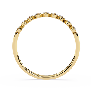 แหวนเพชรทรงกลมเรียบหรูมินิมอลสำหรับผู้หญิง ทองคำแท้ 14k เหมาะสำหรับเป็นของขวัญ งานหมั้น วันครบรอบแต่งงาน - Product Image 3