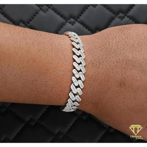 Luxury Double Row Fishbone Link Moissanite Bracelet with VVS D Color Stones Fully <b>Iced</b> <b>Out</b> Diamond Look Statement Jewelry - Product Image 6