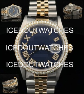 Reloj de Moda de Lujo Color Caramelo con Diamantes, Resistente al Agua 10 ATM, Estilo Hip Hop con Números Romanos - Product Image 2