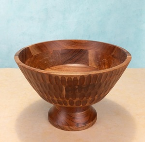 Bol en bois d'acacia naturel écologique, fait à la main, pour servir des fruits et des salades - Product Image 5