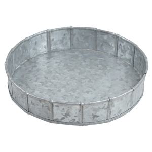Bandeja de servicio gris de metal completamente redondeada, decoración de acabado galvanizado para el hogar, Hotel, restaurante, diseño de mesa hecho de hierro - Product Image 1