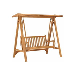 Silla Columpio de Madera de Teca para Exteriores, Banco Colgante para Patio, Jardín, Villa, Resort, Patio Trasero, Balcón, Uso Relajante - Product Image 1