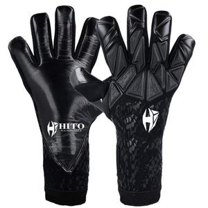 Gants de gardien de but, contact de la paume avant en latex, dos en latex, impression par sublimation et découpe hybride en silicone, sangle amovible - Product Image 1