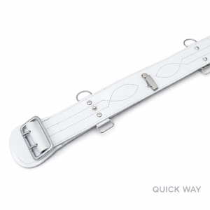 Ceinture en cuir blanc à sangle croisée style Sam Browne, faite à la main, pour uniforme formel ou tenue habillée - Product Image 4