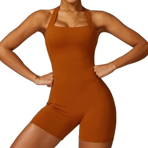 Short Jumpsuit One-piece <b>Tight</b> Fit Gym Sports Yoga Jumpsuits for <b>Women</b> Sportswear Outfit Workout Clothes - Product Image 1