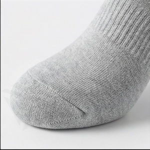 Crew <b>Socks</b> Solid Gray 100% Cotton Breathable Knitted Regular Fit Adult Daily Wear Spring Season - Product Image 6