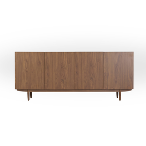 Commode en bois massif teck, meuble de rangement minimaliste, buffet autoportant en bois pour chambre à coucher et salon - Product Image 1
