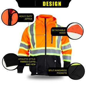 High Performance Safety <b>Jacket</b> Reflective Striping Breathable Back Construction Protection <b>Worker</b> Uniform Security Gear - Product Image 3