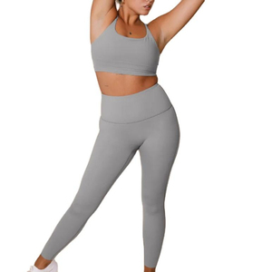 Conjunto de Yoga de Dos Piezas Personalizado OEM, Ropa de Yoga de Alta Elasticidad para Mujer, Leggings Deportivos y Traje de Gimnasio para Chicas, Venta al Por Mayor - Product Image 1