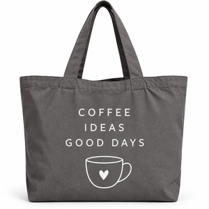 กระเป๋าผ้าแคนวาส Coffee Ideas Good Days ดีไซน์พิมพ์ลายมินิมอลสำหรับการช้อปปิ้งทุกฤดูกาล - Product Image 1