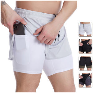 Custom Private Label Double Decker Gym Shorts OEM Bulk 2 in 1 Sports Shorts Wholesale Fitness Manufacturer - Product Image 1