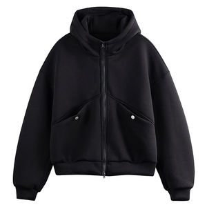 Men Gray Zip Hoodies Heavyweight Oversized Zip up Hoodie Custom Double Zipper Hoodie - Product Image 1