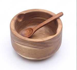 Bol à sel et sucre en bois de qualité supérieure avec couvercle en marbre et cuillère, outil pour herbes et épices, ustensiles de cuisine durables et essentiels - Product Image 2