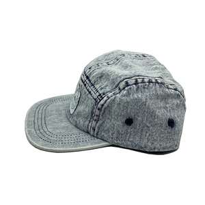 Classical Blue Acid Wash Denim 5 Panel Snap <b>Back</b> Cap and Hat With Custom Logo <b>Patch</b> for Kids - Product Image 5