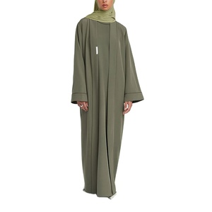 Robe musulmane Abaya élégante du Moyen-Orient pour femmes mode ouverte sur le devant personnalisée Dubai islamique Abaya pour femmes vente en gros 2 pièces caftan - Product Image 1