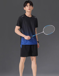 เสื้อเจอร์ซีย์กีฬาผู้ชาย แขนสั้น สีไล่ระดับ ระบายอากาศ แห้งเร็ว ผลิตจากโพลีเอสเตอร์ ชุดเซ็ตสำหรับฤดูร้อน ทรงปกติ - Product Image 3