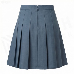 Minifalda Plisada para Mujer, Color Sólido, Cintura Regular, Tejido de Poliéster, Estilo Casual para Todas las Temporadas - Product Image 2