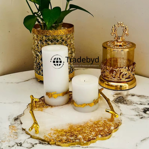 Bandeja de Servir de Resina Moderna y Lujosa, Calidad Premium, Decoración Elegante Hecha a Mano para el Hogar, Tradebyd - Product Image 1