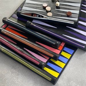 Jeu de backgammon en cuir PU de qualité supérieure avec logo personnalisé, format voyage, plateau pliable, vente en gros, mini backgammon portable, stratégie - Product Image 1