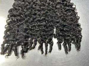 Extensiones de Cabello Humano Rizado con Punta K, Cabello Virgen Indio Natural Negro, con Queratina, para Uso Profesional - Product Image 6