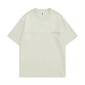 T-shirt décontracté pour homme 100% coton, tissu tricoté, design brodé, motif uni - Product Image 5