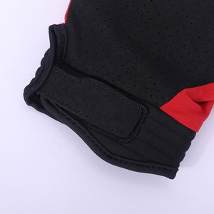 Sporty <b>Bike</b> Wear Gloves <b>Red</b> Black Heat Transfer Print Breathable Polyester Wrist Length For Cycling - Product Image 6