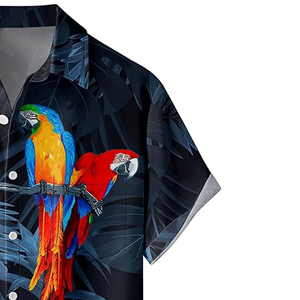 เสื้อชายหาดผู้ชายน้ำหนักเบาพิมพ์ลายดอกไม้ฮาวายลำลองแขนสั้นสำหรับวันหยุดฤดูร้อน - Product Image 6