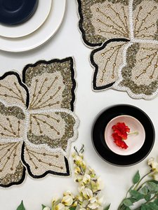 Camino de Mesa Hecho a Mano con Cuentas y Bordado Floral, Decoración de Mesa de Poliéster y Algodón para Hogar, Bodas y Fiestas - Product Image 6