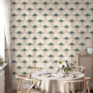 Carta da Parati Botanica Vintage Rosa, Adesiva e Rimovibile, Ecologica, per Bagno, Camera da Letto, Stile Boho - Product Image 4